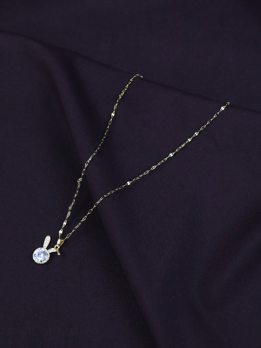 Rabbit Shaped Pendant Necklace Silver