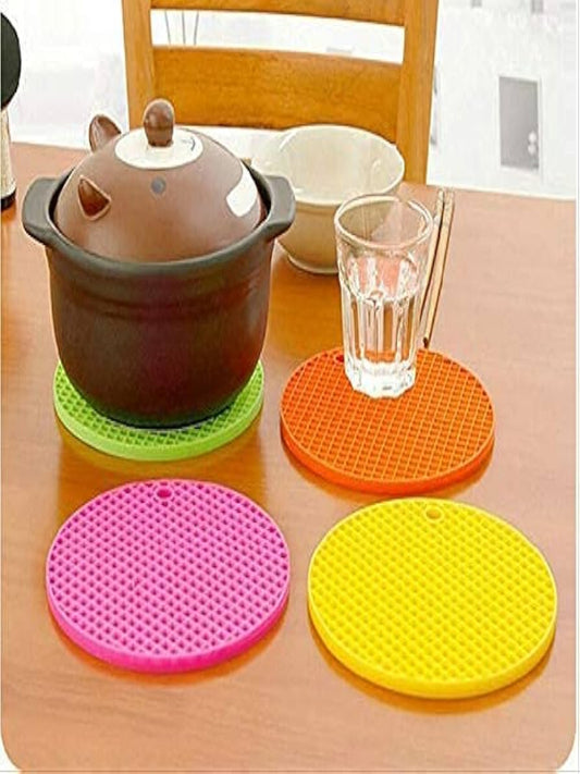 Round Silicone Heat Mat For Hot Pots Multicolor
