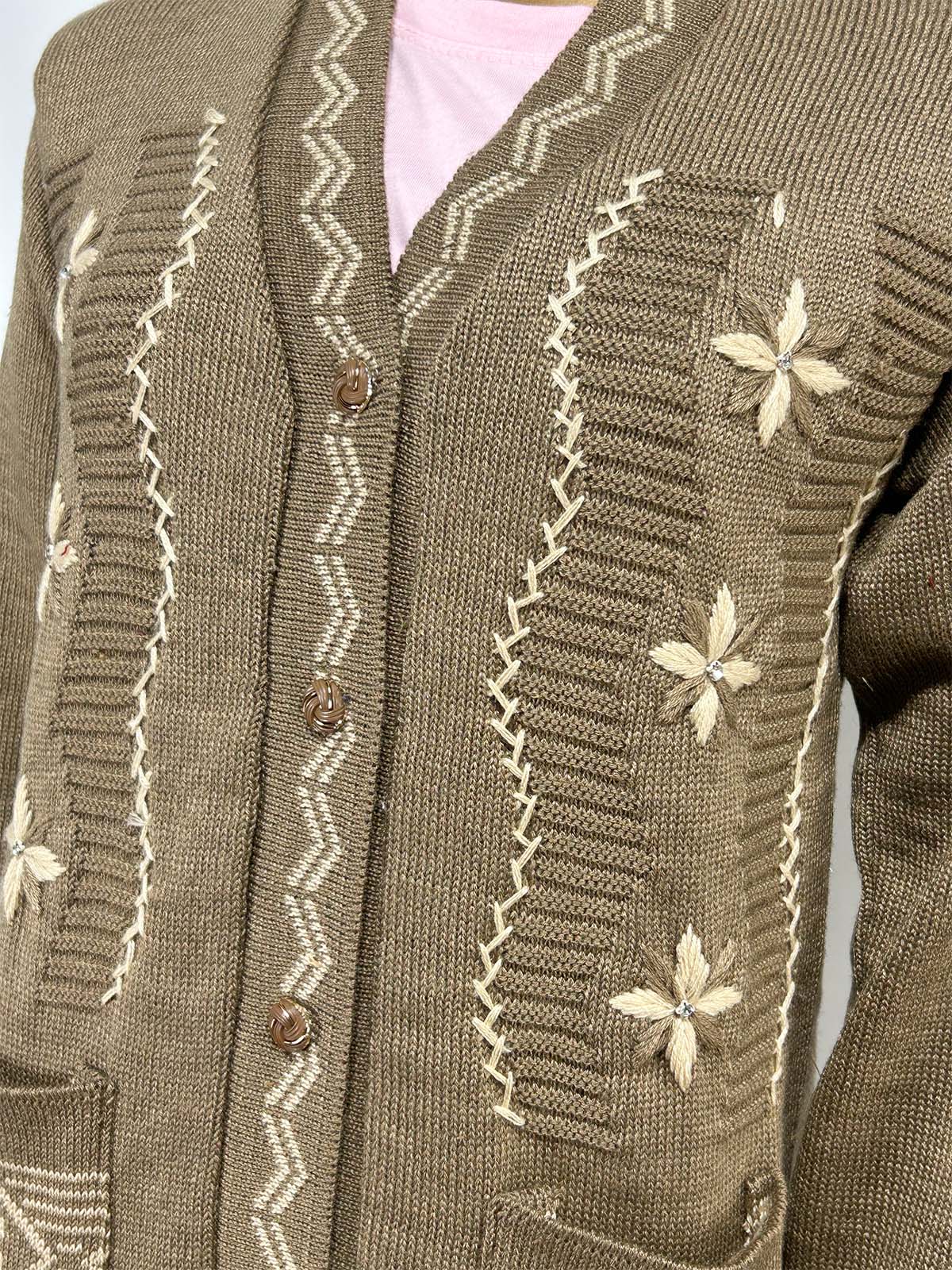 Brown Full Sleeves Long Sweater For Women WSW51