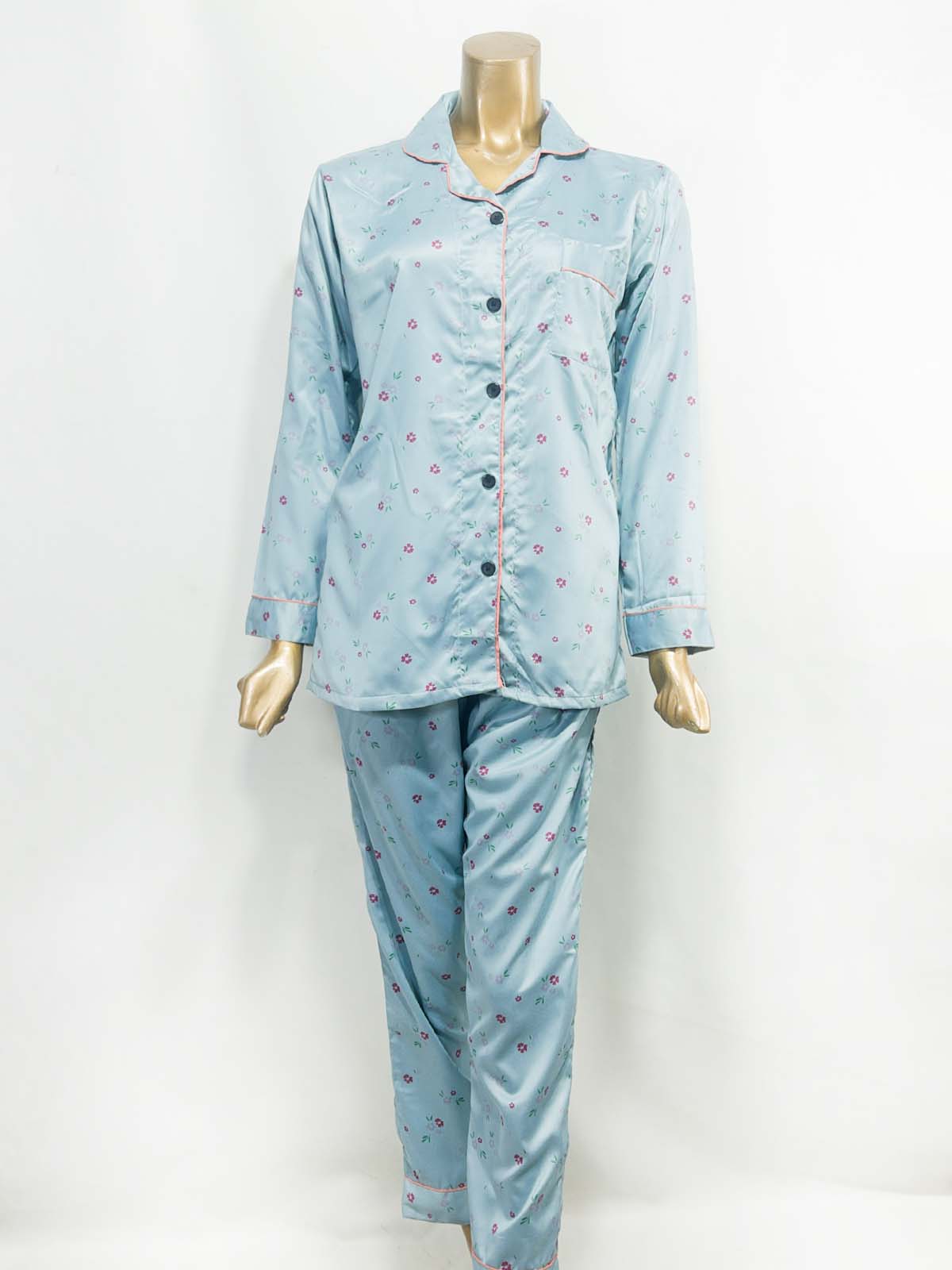 Blue Silk Night Suit For Womens/Girls WNS51