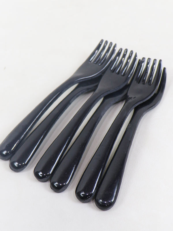 Pack of 6 Melamine  Forks Black