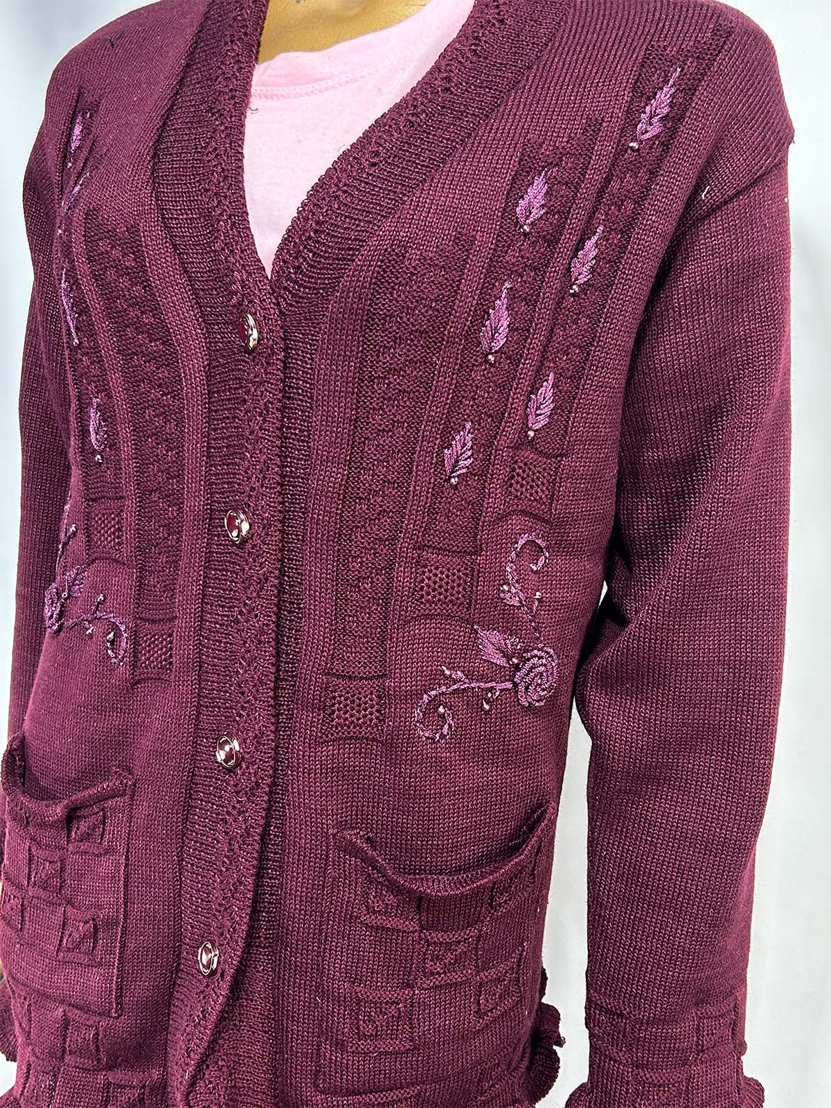 Purple Full Sleeves Long Sweater For Women WSW52