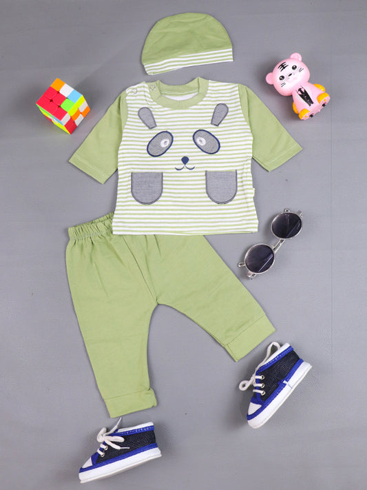 0Mth - 3Mth Panda Green Baba Suit For Newborns AJ NBS64