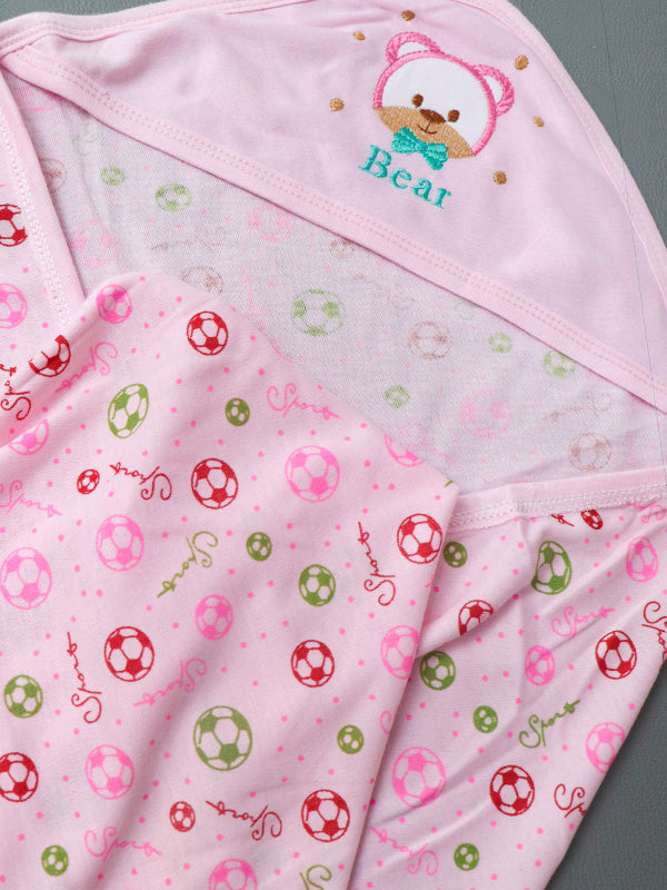 Light Pink Bear Wrapping Sheet For Newborn NWS06