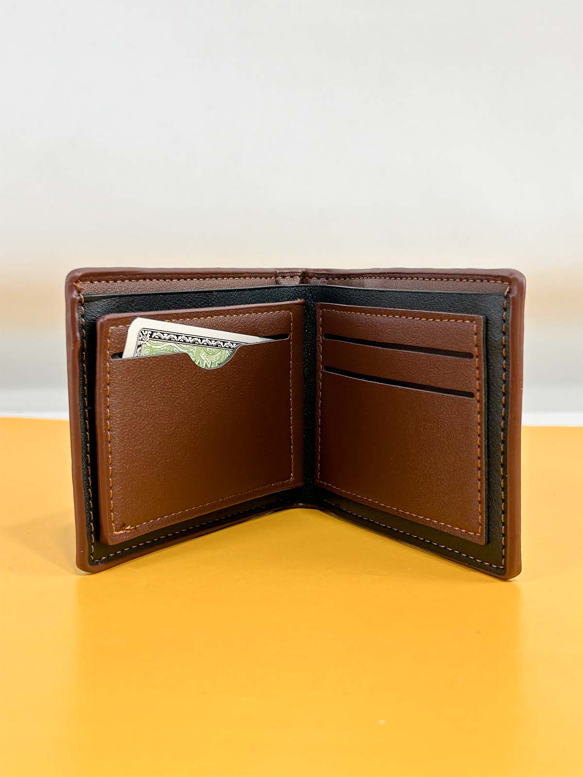 Brown Syn-Leather Wallet For Men MW52