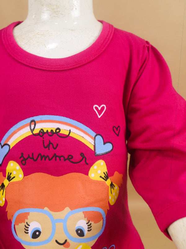 1Yr - 4Yrs Love Dark Pink Suit For Girls RG GS46