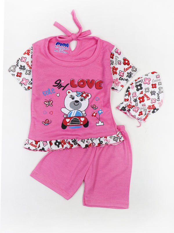 Newborn Baby Suit 0Mth - 3Mth Girl Love Pink