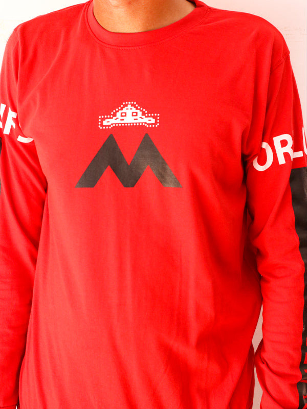 Red M Full Sleeve Printed T-Shirt For Men SN MTS81