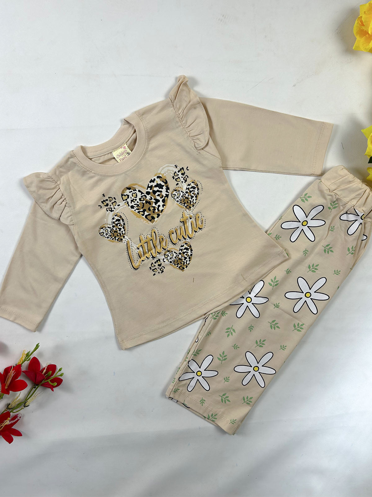 1Yr - 4Yrs Light Brown Little Cute Suit For Girls GS597