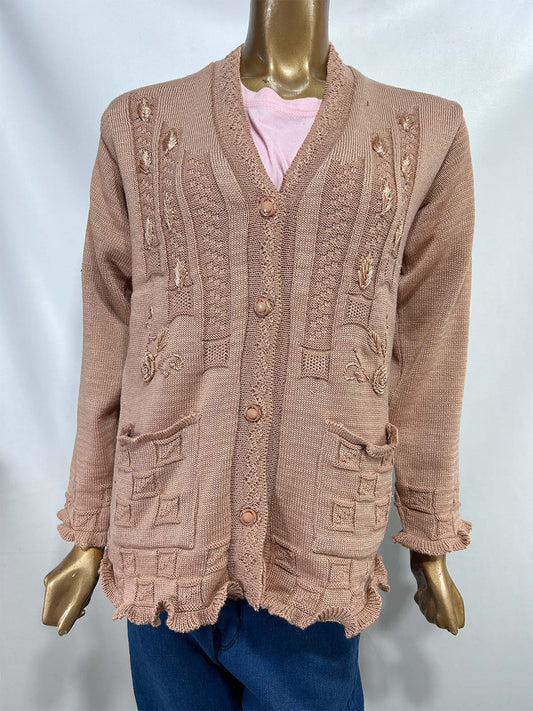 Mud Brown Full Sleeves Long Sweater For Women WSW53