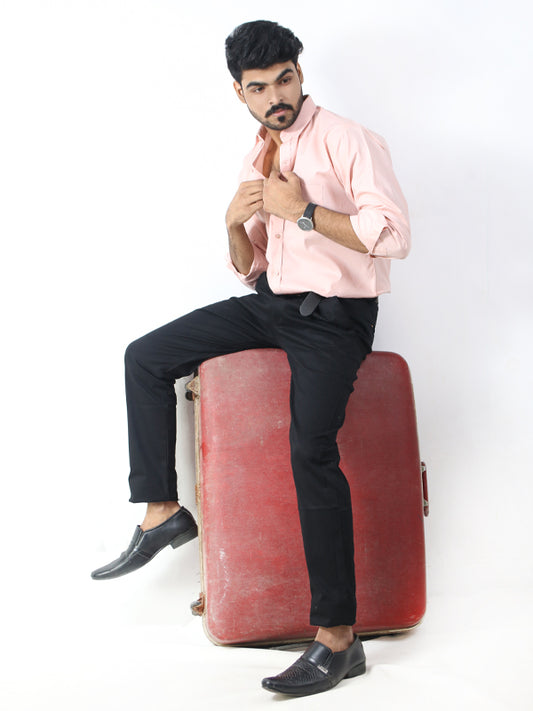 Men's Formal Dress Shirt Plain Peach