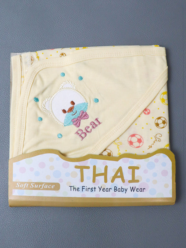 Light Yellow Bear Wrapping Sheet For Newborn NWS06