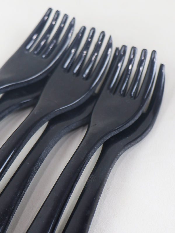 Pack of 6 Melamine  Forks Black