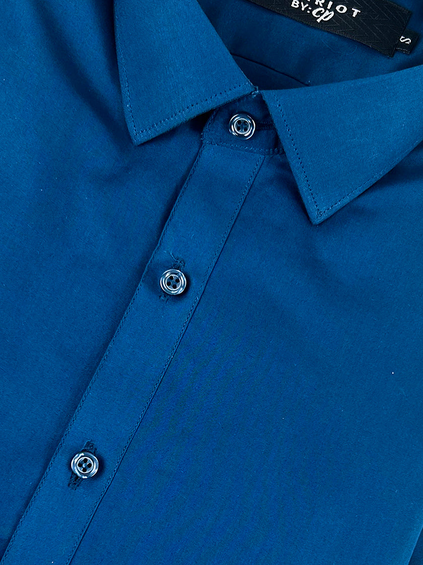 744-5 Sea Blue 100% Cotton Stitched Suit Kameez Shalwar For Men MSK149