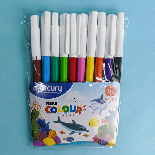 Pack Of 10 Fibre Mercury Markers