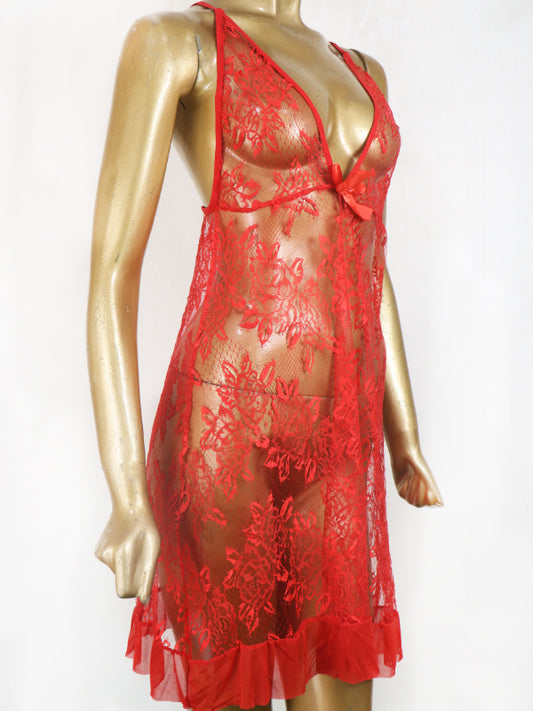 Red - Short Transparent Nighty For Women WSN03