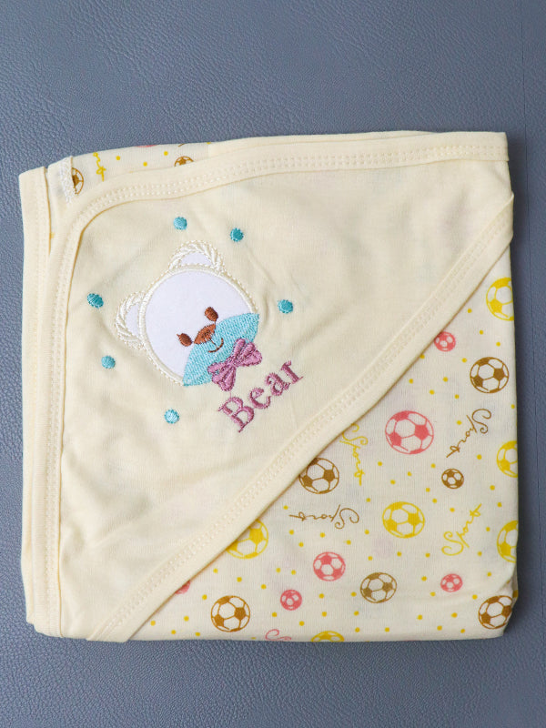 Light Yellow Bear Wrapping Sheet For Newborn NWS06