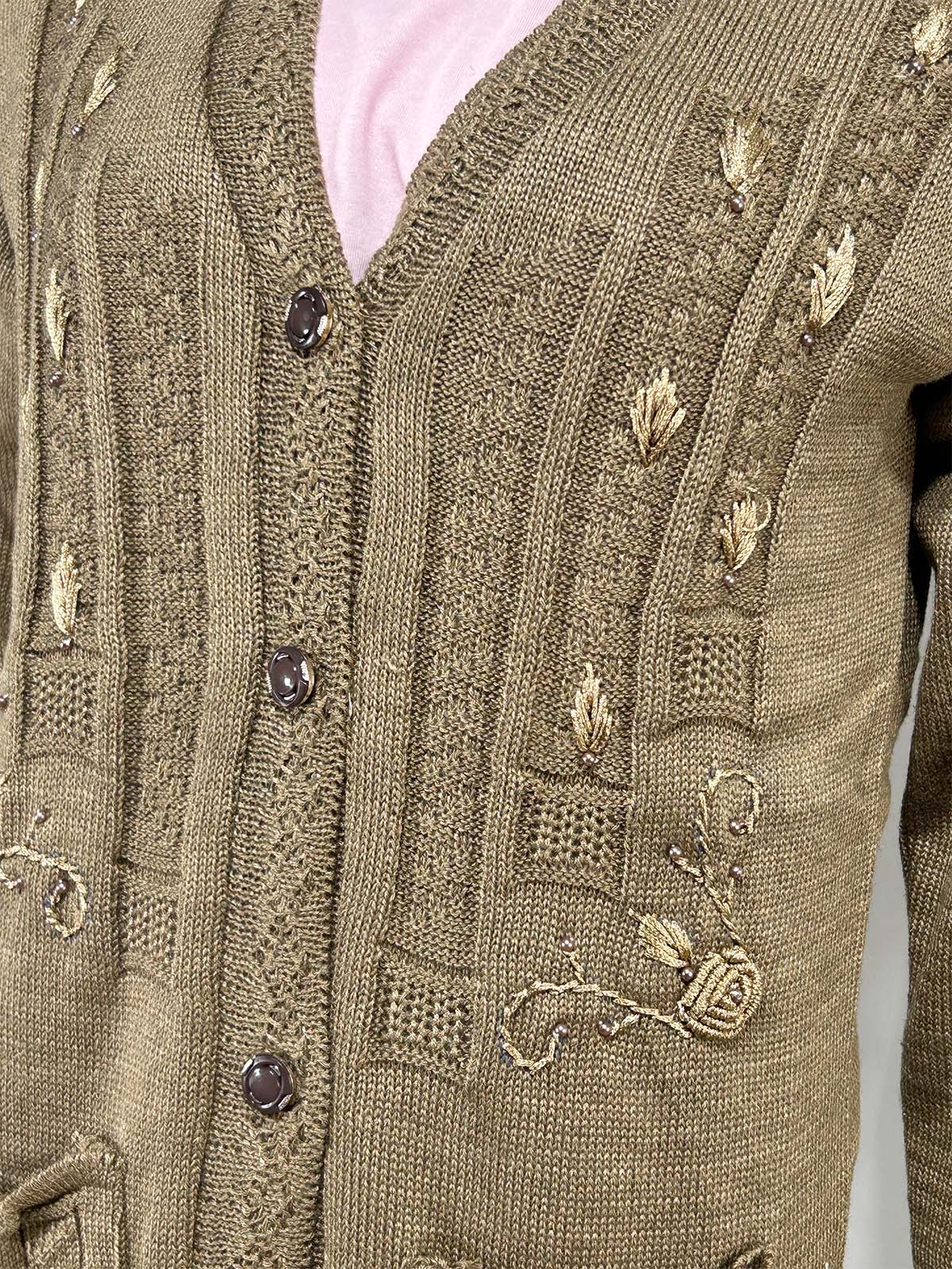 Brown Full Sleeves Long Sweater For Women WSW55