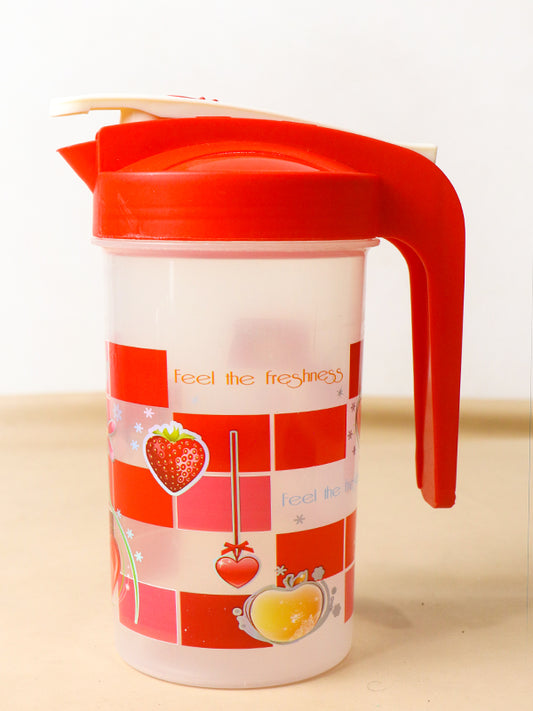 Red Printed Plastic Water Jug