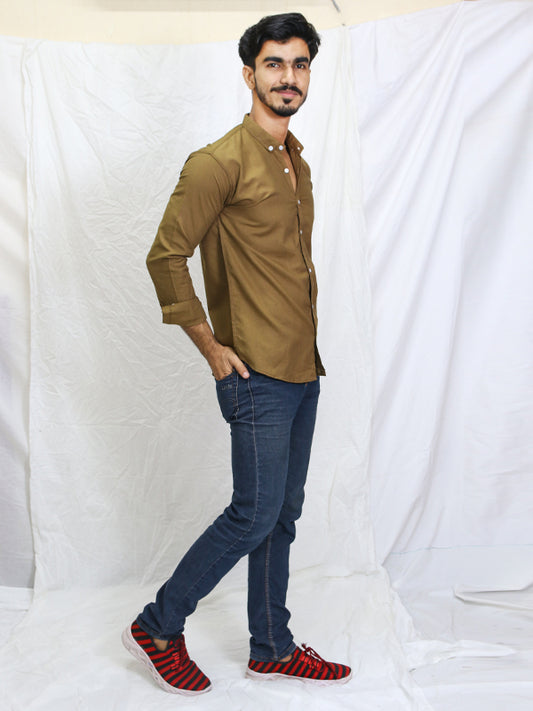 HG Men's Chambray Casual Shirt Bronze