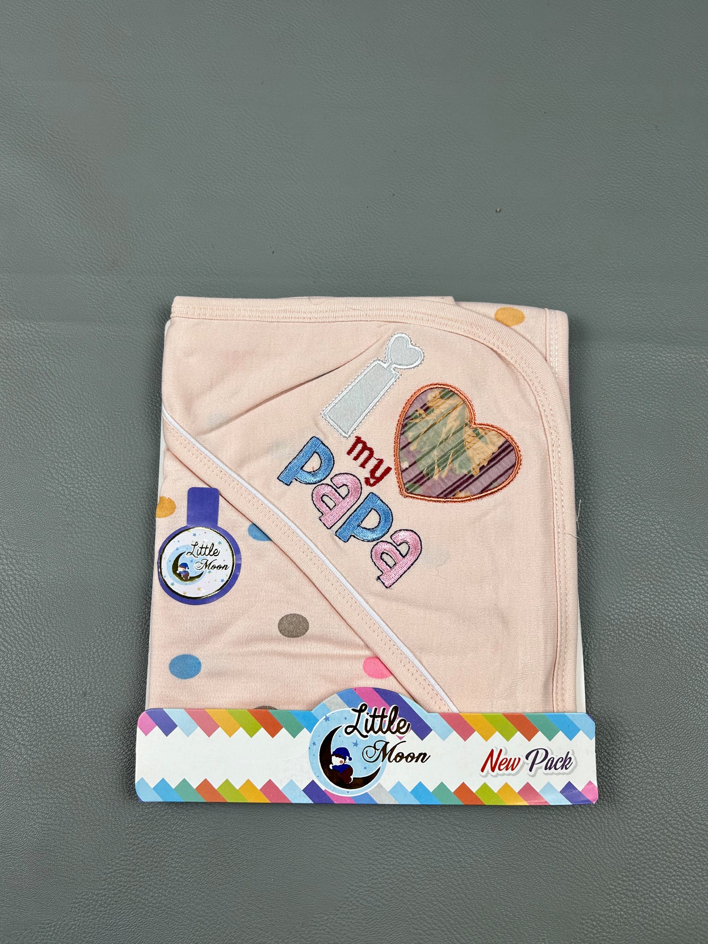 Light Peach Love Papa Wrapping Sheet For Newborn NWS30