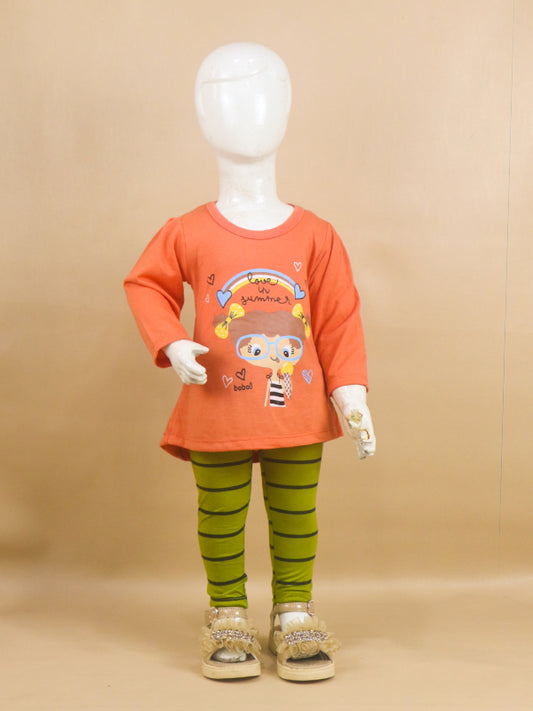 1Yr - 4Yrs Love Orange Suit For Girls RG GS46