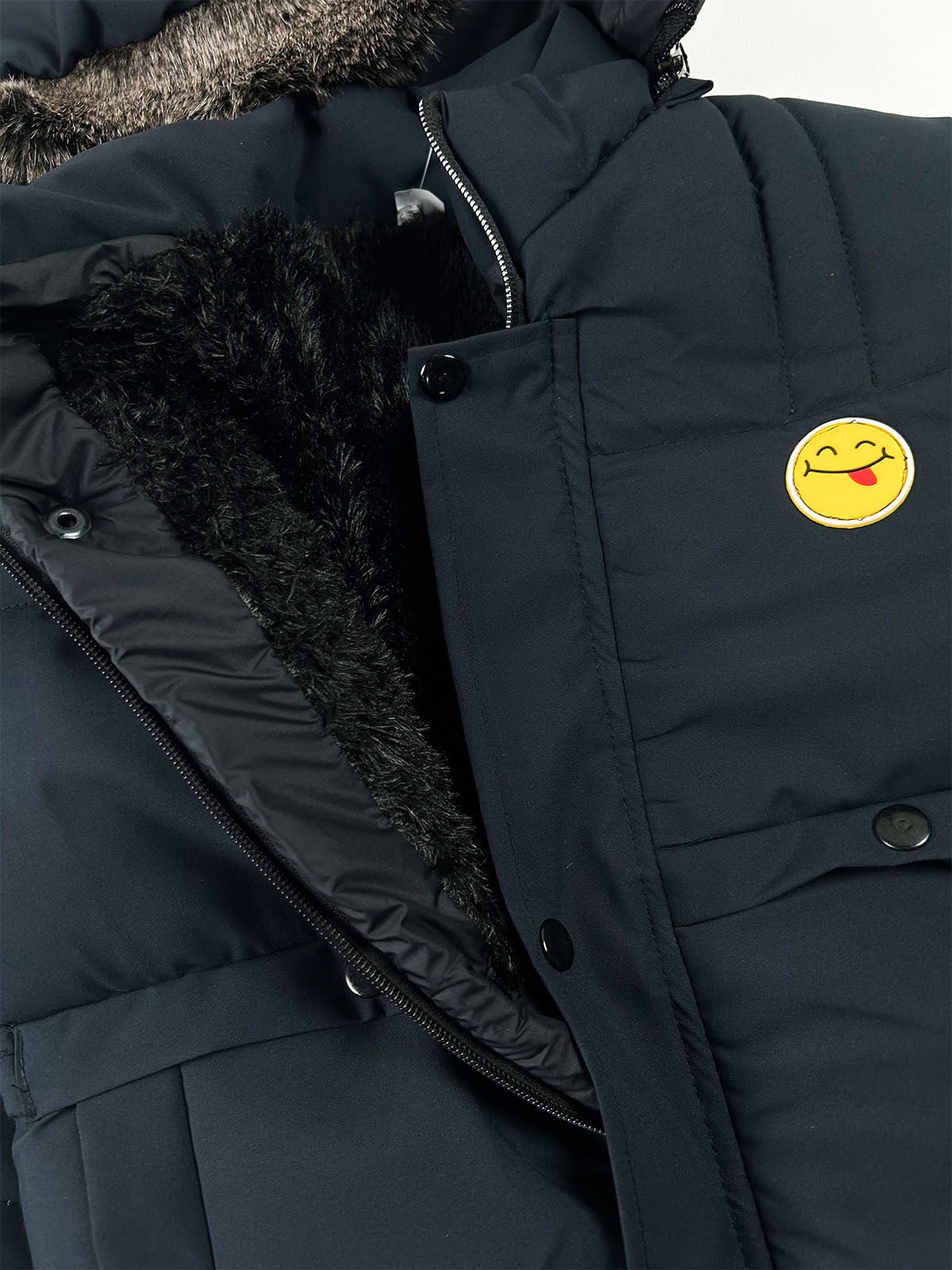 5Yrs - 10Yrs Kids Quilted Hooded Puffer Jacket Black KJ57