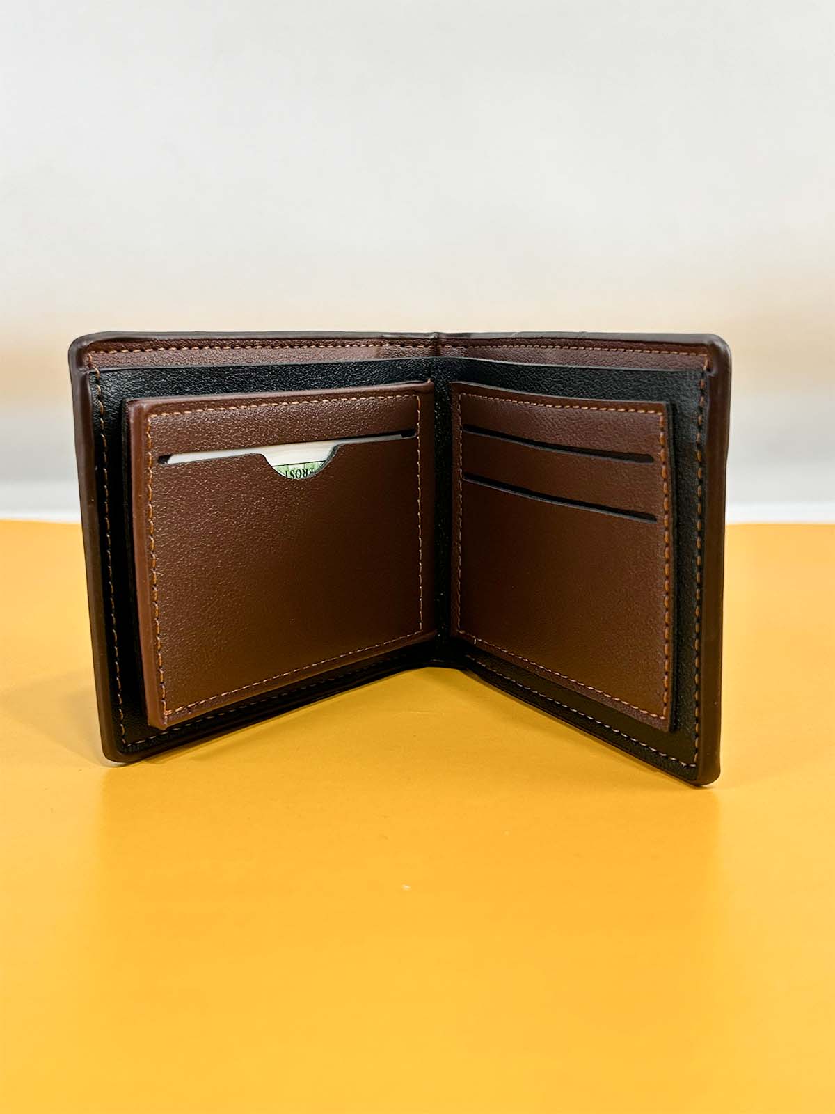 Dark Brown Syn-Leather Wallet For Men MW57