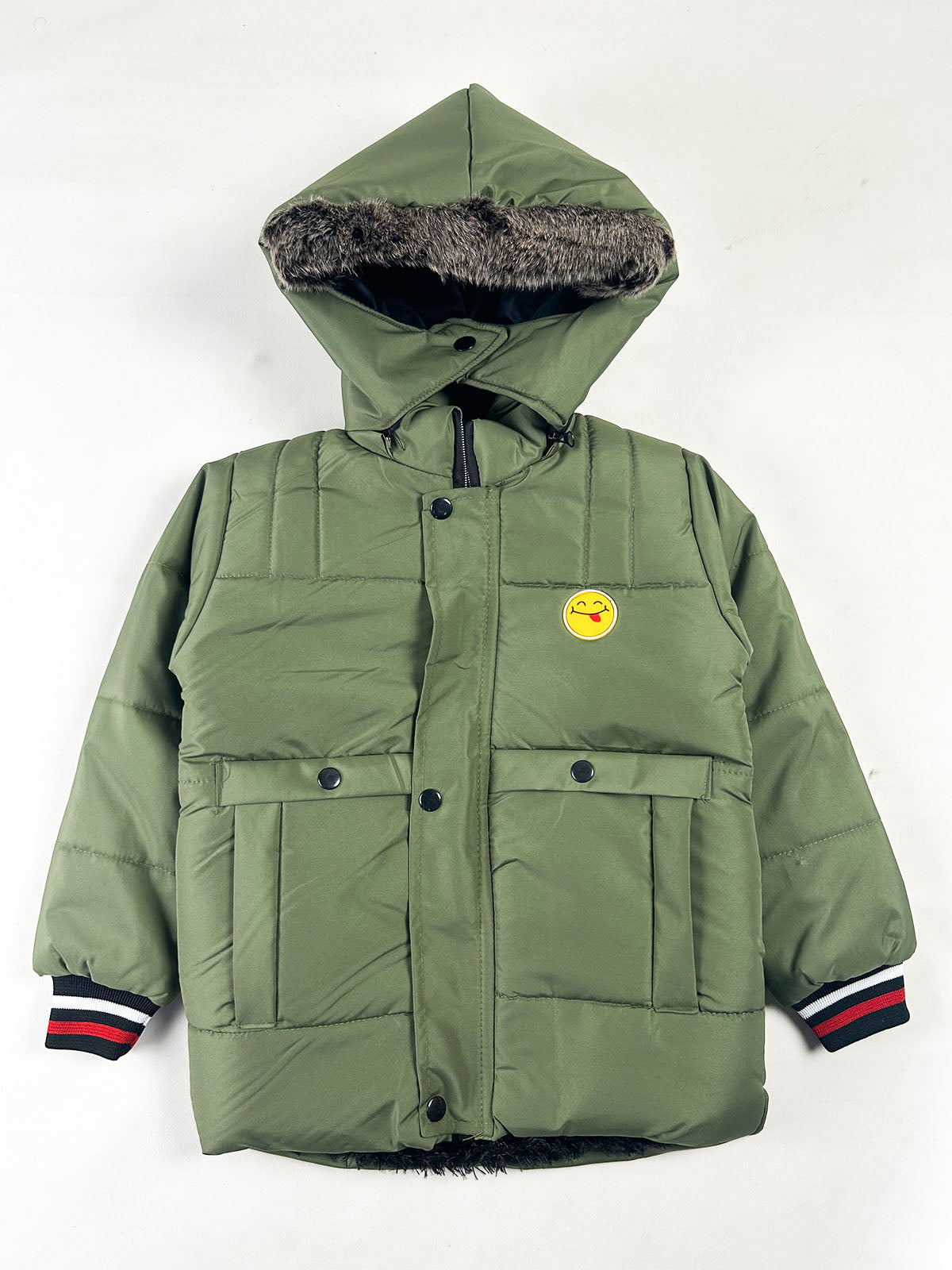 5Yrs - 10Yrs Kids Quilted Hooded Puffer Jacket Sage Green KJ58