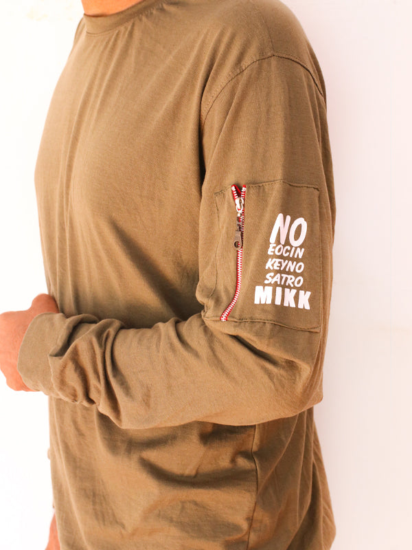 Light Brown NO Full Sleeve Printed T-Shirt For Men SN MTS82