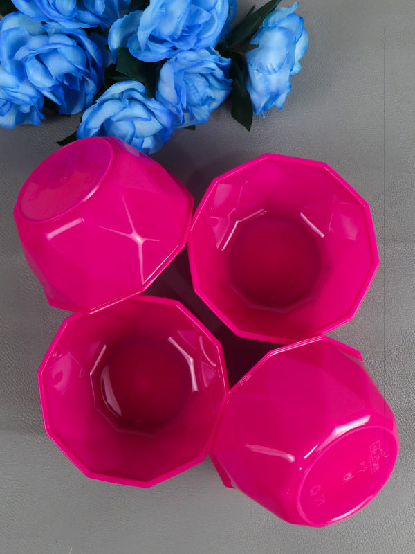 MB01 Pack Of 4 Plastic Bowls Dark Pink