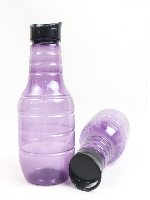 WTB01 Pack of 2 Plastic Transparent Water Bottle Light Purple - 1Ltr