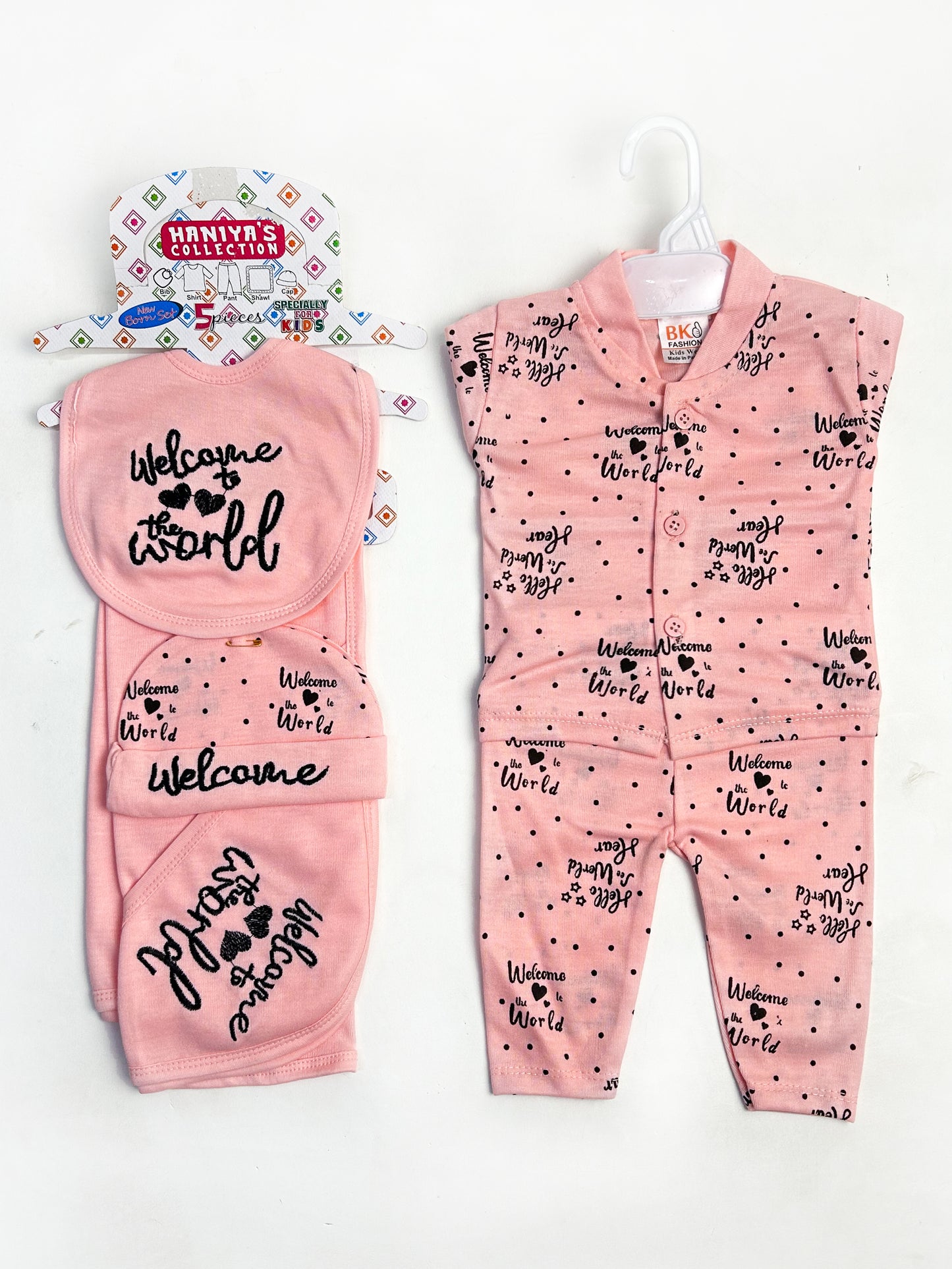 0Mth - 3Mth Pink Welcome 5Pcs Gift Set For Newborn NBGS101