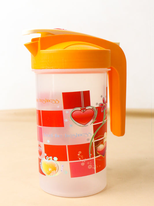 Orange Printed Plastic Water Jug