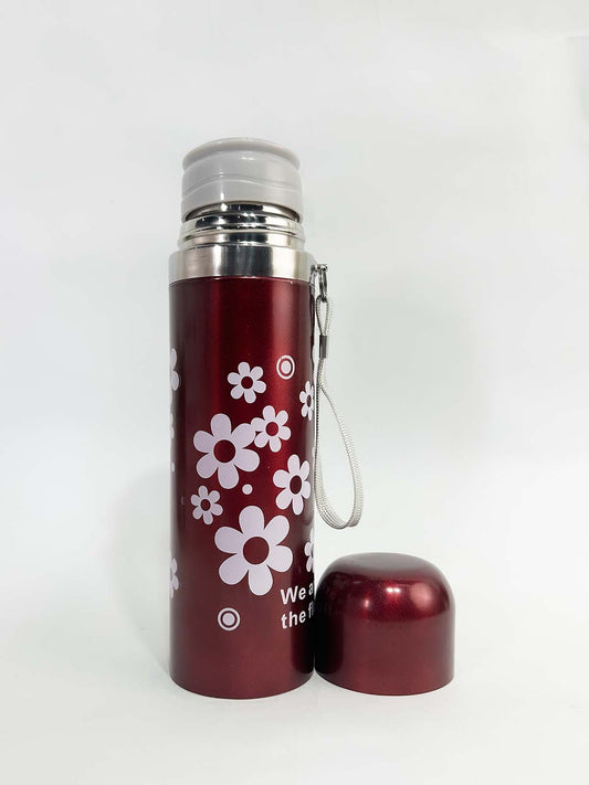 Floral Maroon Stainless Steel Bottle 500ML D-59