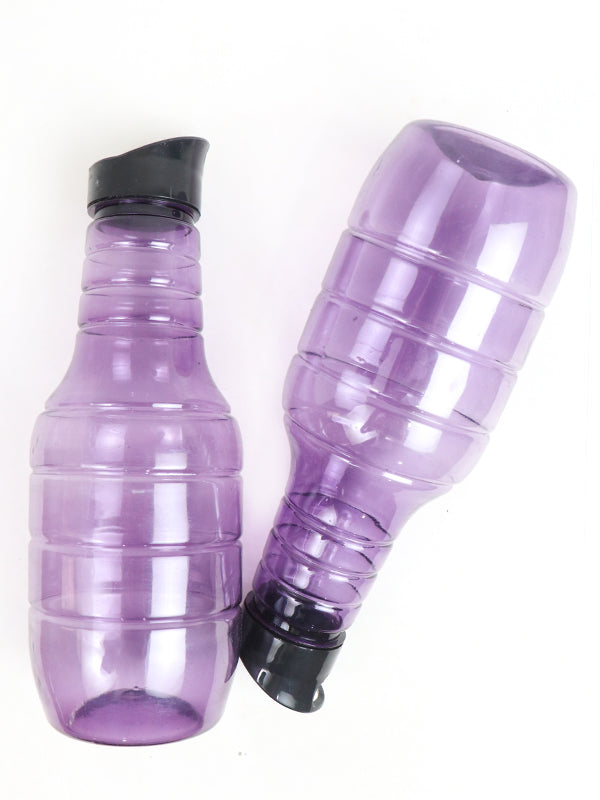 WTB01 Pack of 2 Plastic Transparent Water Bottle Light Purple - 1Ltr