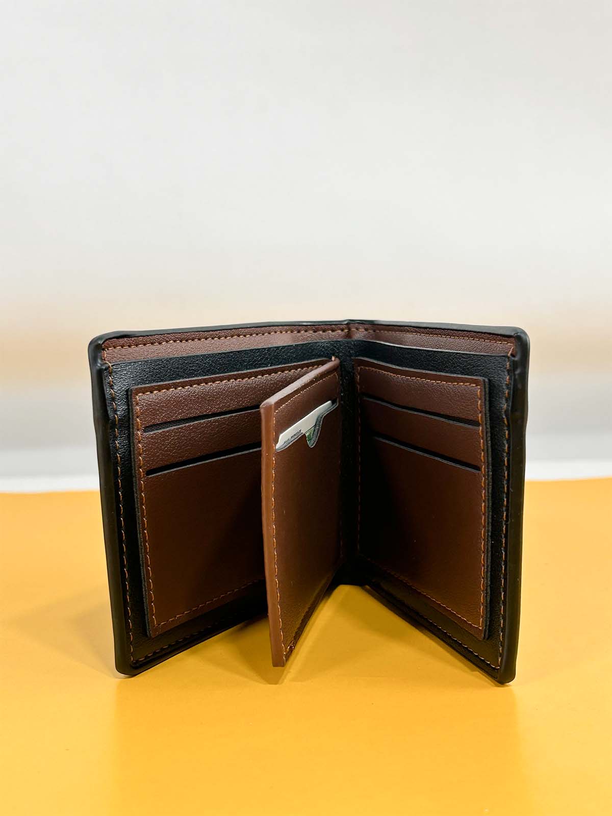 Black Syn-Leather Wallet For Men MW59
