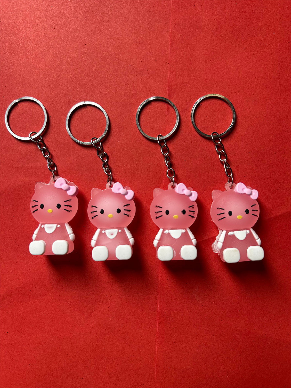 KC31 Pack of 4 Kitty Key Chain Multicolor