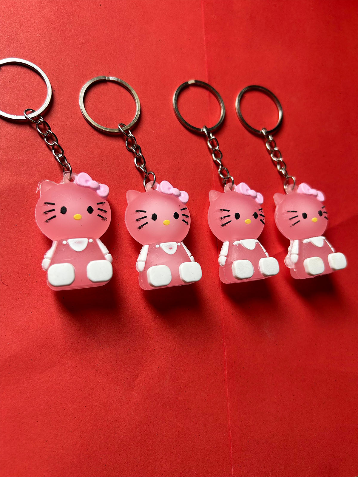 KC31 Pack of 4 Kitty Key Chain Multicolor