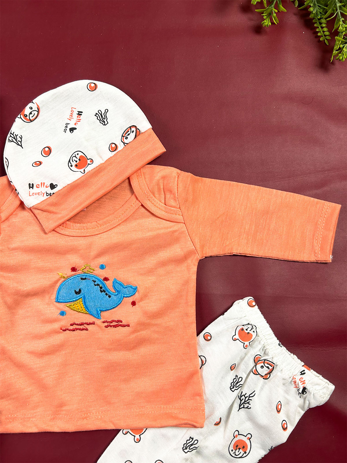 0Mth - 3Mth Whale Peach 5Pcs Gift Set For Newborn NBGS444