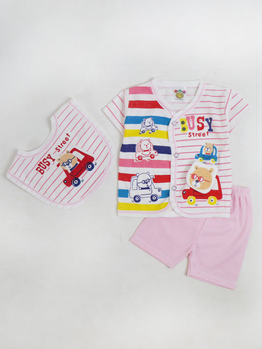 NBS06 HG Newborn Baba Suit 0Mth - 3Mth Busy Pink