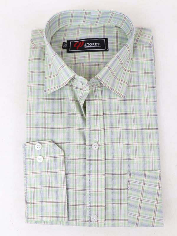 MFS24 Men's Formal Dress Shirt Checkered Lines 01
