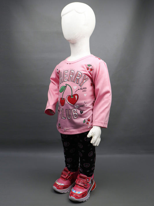 1Yr - 4Yrs Cherry Pink Suit For Girls RZ GS85