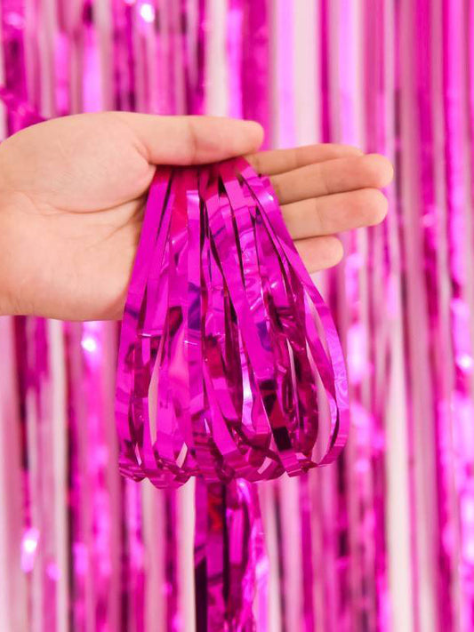 Foil Fringe Curtain - Pink