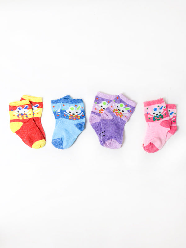 KS01 Pack of 4 Kids Socks - Multicolor