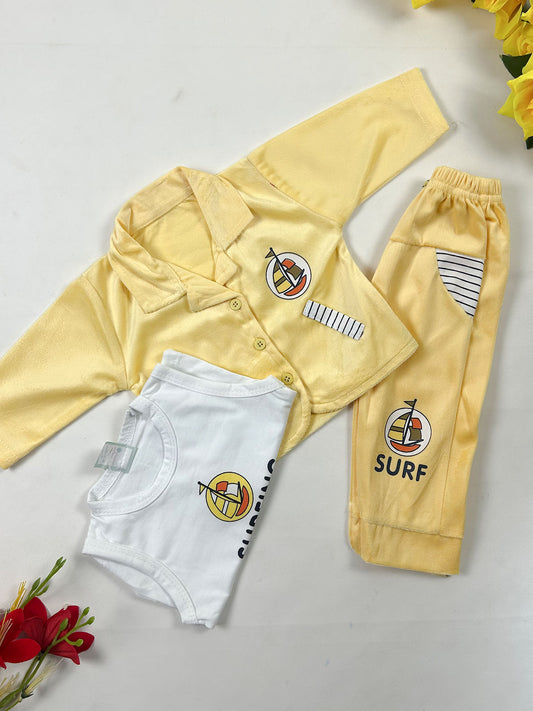 0Mth - 3Mth Yellow Surf Baba Suit For Newborn NBS826