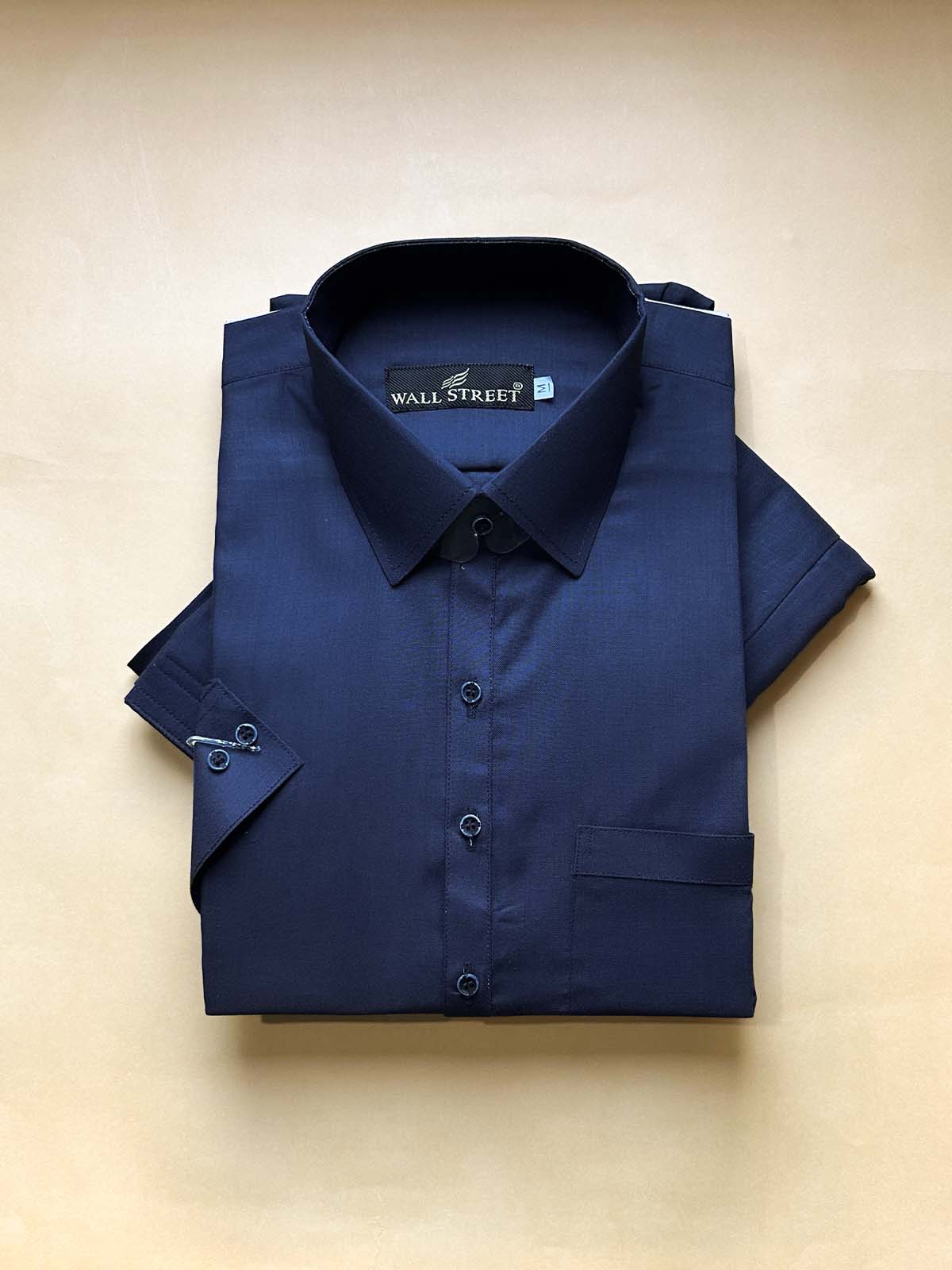 027-C Men Kameez Shalwar Plain Stitched Suit Navy Blue 1