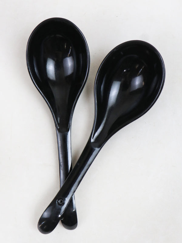 Pack of 2 Melamine Spoons Black