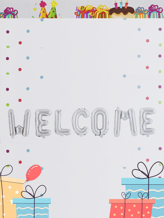 Birthday Foil Balloon 7 Pcs - Welcome