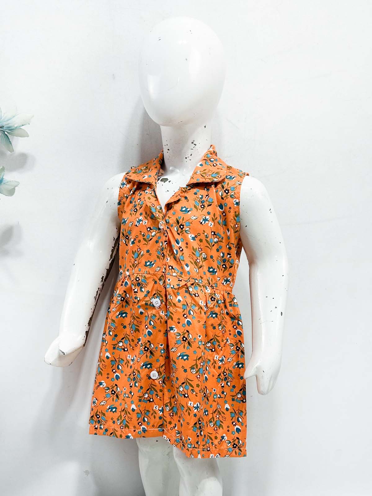 1Yr - 9Yrs Orange Frock For Girls NG GF50